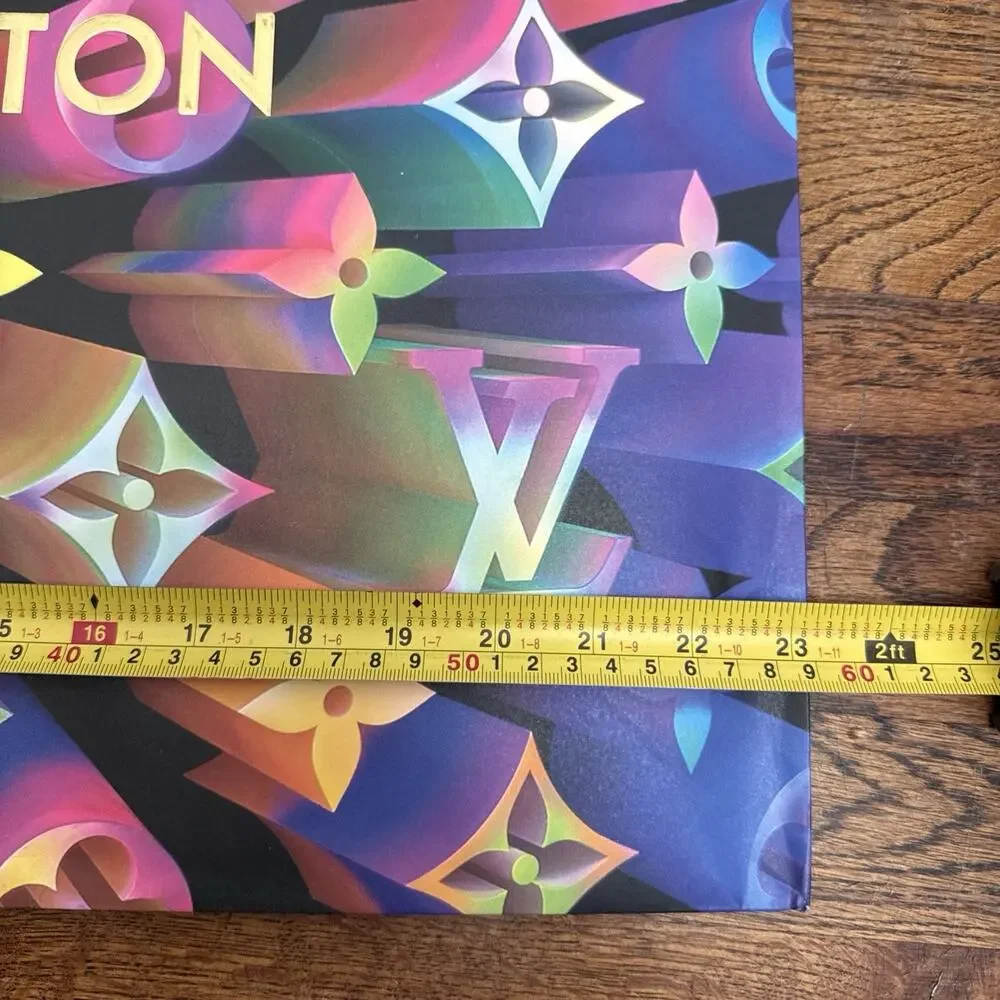 LARGE LOUIS VUITTON Authentic Paper Shopping Gift Bag Rainbow Christmas Limited